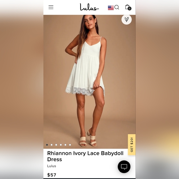 Lulu's - Rhiannon Ivory Lace Babydoll Dress